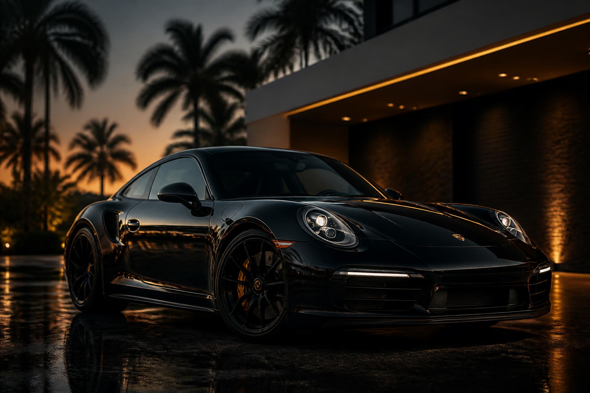Luxury black sports car detailed by DB Auto Spa in South Florida